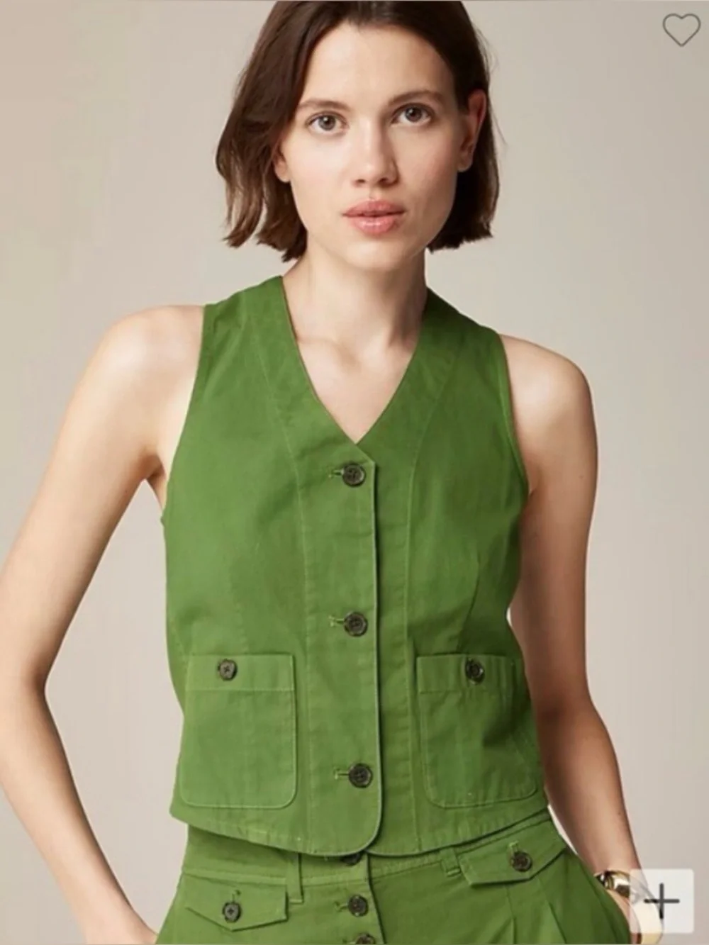 J.Crew Green Patch Pocket Chino Vest Size 18
